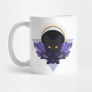 Moon Kitty with Crystals and Orchids Mug